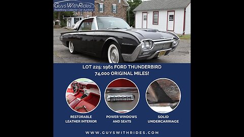 1961 Ford Thunderbird Hardtop. Watch this Walk-Around and Startup Video and Place Your Bid!