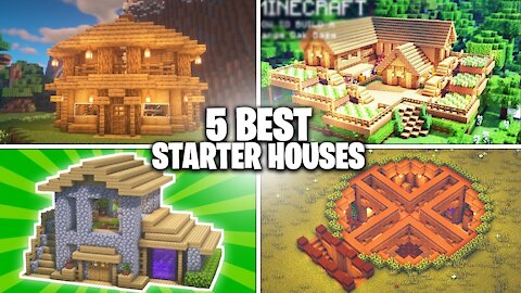 5 BEST Minecraft Starter Houses for Survival! (Easy Starter Houses)