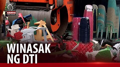 Higit 1,000 substandard monoblock chairs na nakumpiska, sinira ng DTI