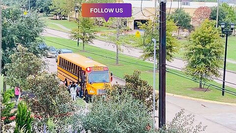 USA school Bus pulling up in our community