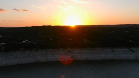 Sunset over Medina Lake - A Drone View #short #sunset