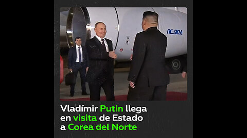 Kim Jong-un recibe a Vladímir Putin en aeropuerto de Pionyang