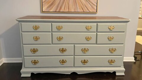 Furniture Flipping Painting a Thrift Store Dresser Boothbay Gray