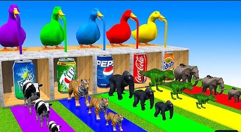 Elephant Gorilla Cow Dinosaur buffalo Choose The Right Drink - Animal Crossing Fountain With Gorilla