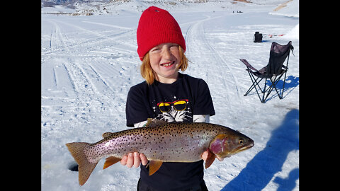 Big Cutthroat n Rainbow Trout | Ice fishing at Strawberry Reservoir!!