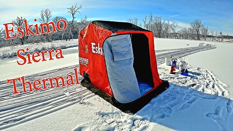 My New Ice Hut! Eskimo Sierra Thermal 2 Man with Otter Lights!