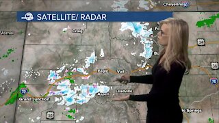 Cooler today with mountain snow, 60s next week