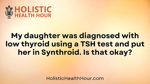 Diagnosed with low thyroid using a TSH test.