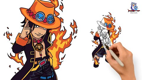 How To Draw Portgas D. Ace (Fire Fist) One Piece - Thousand Storm