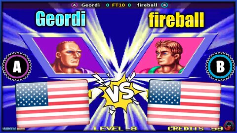 Windjammers (Geordi Vs. fireball) [U.S.A. Vs. U.S.A.]