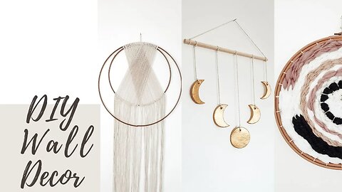 3 DIY Wall Decor Ideas | Minimalistic Room Decor | Wall Hanging