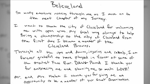 'Dawg Pound I thank you': Odell Beckham Jr. says goodbye to Cleveland with handwritten letter