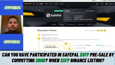 Can You Have Participated In Safepal $SFP Pre-Sale By Committing BNB? When $SFP Binance Listing?