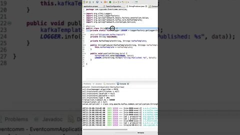 KAFKA Producer in 60 seconds Spring boot #shortsvideo #tutorial #coding