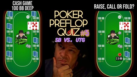 POKER PREFLOP QUIZ SB VS. UTG #5 RAISE, CALL OR FOLD?