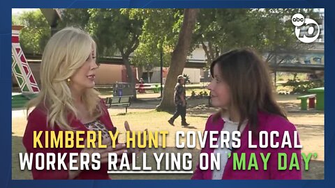 Anchor Kimberly Hunt covers 'May Day' rally in Barrio Logan