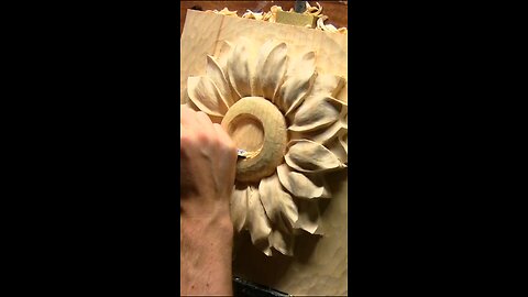 Hand carved sunflower