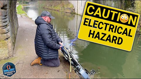 SHOCKING! Magnet Fishing for Treasure Found Electric City Bike, Knife, and Phones