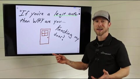 OBJECTION: "If you're a legit roofer, why are you knocking on my door!?" | How to Overcome