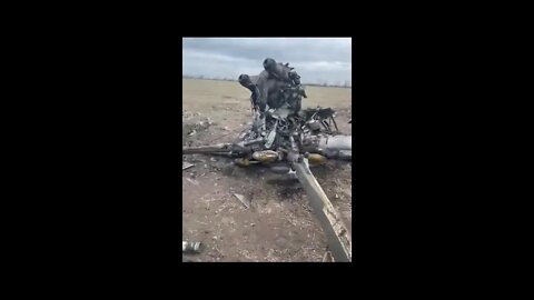 The remains of a Russian Mi-8/Mi-17 helicopter that was shot down by UA forces!