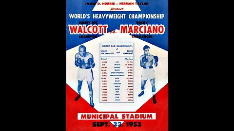 Jersey Joe Walcott vs Rocky Marciano for the Boxing World Heavyweight Championship