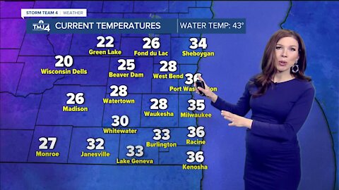 Slick roads Wednesday morning, temps in the 20s