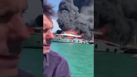 Watch This 88-Foot Yacht Burn in a Massive Fire in Spain