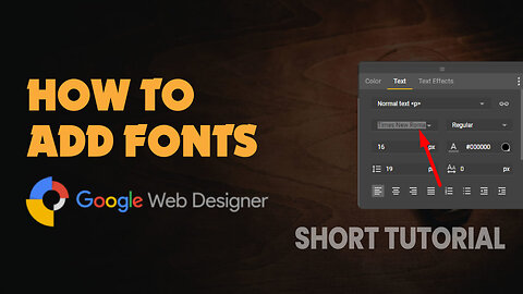 How to add fonts to google web designer