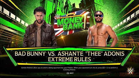 WWE 2k24 ExtremeRules Bad Bunny vs Ashante Thee Adonis - frame at 0m16s