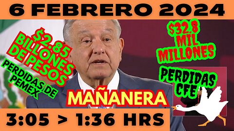 💩🐣👶 AMLITO | Mañanera *Martes 06 de febrero 2024* | El gansito veloz 3:05 a 1:36.