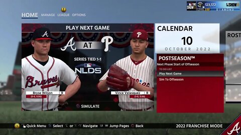 Braves Dynasty 2022 NLDS G:2 VS Philadelphia (ATL Leads 1-0)