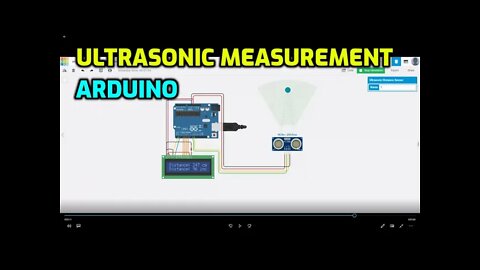 Tinkercad Arduino Ultrasonic Distance Measurement on 16x2 LCD