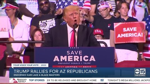 Trump rallies for AZ Republicans Lake, Masters