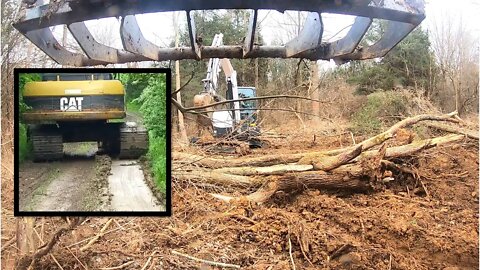 Back in the woods on our 1st project of 2022. Clearing land for cabin build