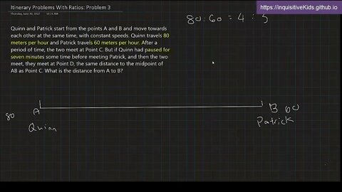 Itinerary Problems With Ratios: Problem 3