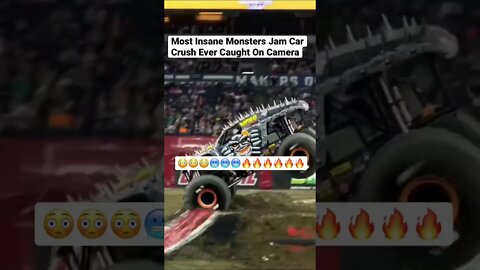 Most Insane Monsters Jam Car Crush Ever Caught On Camera #shorts #monsterjam #car #motorsport