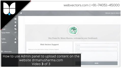 DrManuSharma Com How to use website's Admin Panel Vid# 3 (2020)