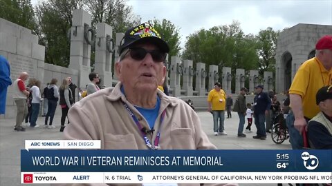 San Diego veteran reminisces at World War II memorial