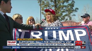 Over a thousand President Trump supporters were at Meadows Field Airport awaiting his arrival