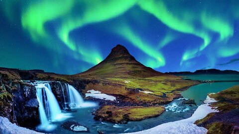 Most Beautiful Waterfall in Iceland - Mount Kirkjufell with Relaxing Zen Music #shorts