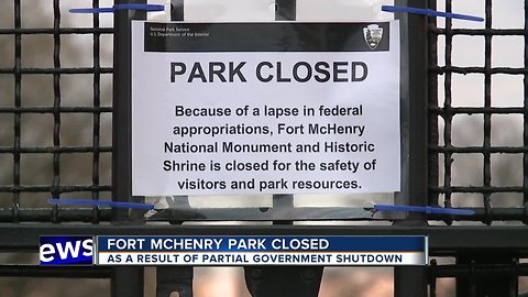 Government shutdown closes Fort McHenry National Monument