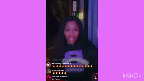 Niki Minaj live on instagram with the barbz giving a taste 👅 of her new album🎶🎶🎶