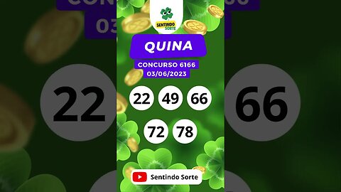 🍀 Resultado QUINA 6166 | 03/06/23 | Sentindo Sorte #shorts