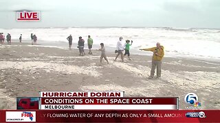 Foam on Melbourne Beach as Dorian approached on Tuesday