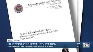 Arizona's cost analysis on special education has not been updated in 14 years