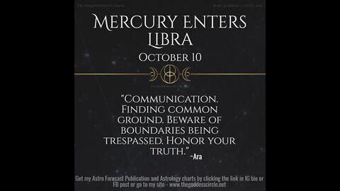 Mercury enters Libra October 10:10 PORTAL which can be a powerhouse of communication