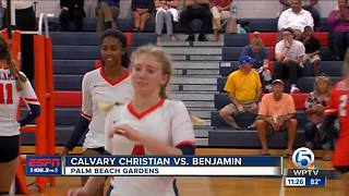 Benjamin Girls Volleyball beats Calvary Christian