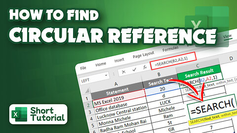 How to find circular reference in Excel