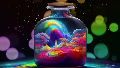 Psychedelic Universe In A Jar & Glowing Bokeh Lights & Star Dust | Screensaver with Music