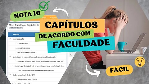 Ajustando os capítulos de acordo com sua faculdade com o Monografis